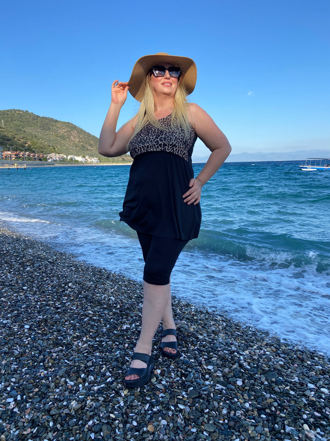 Leopar Desenli Taytlı Mayo Takım