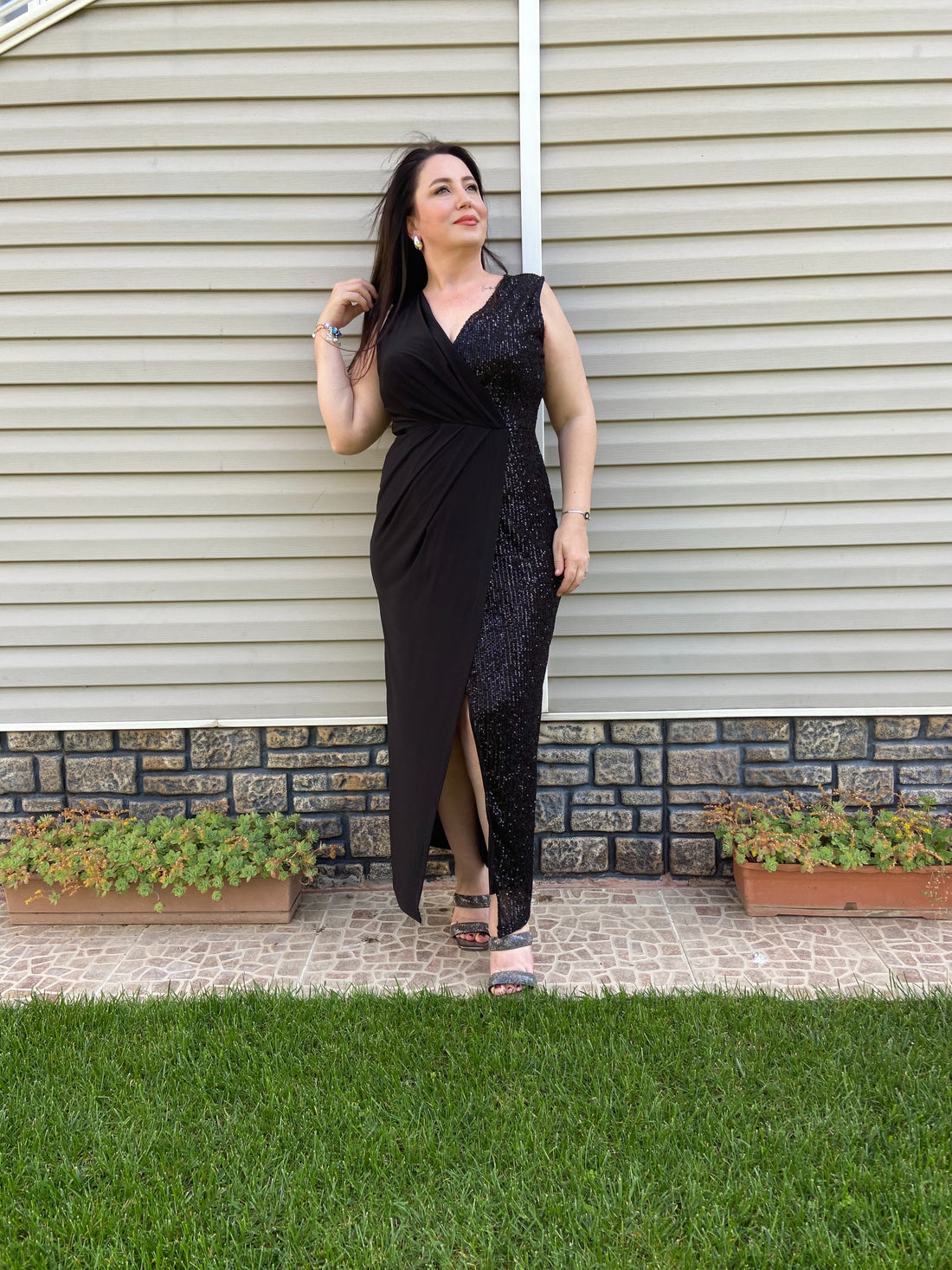 Büyük Beden Siyah Abiye