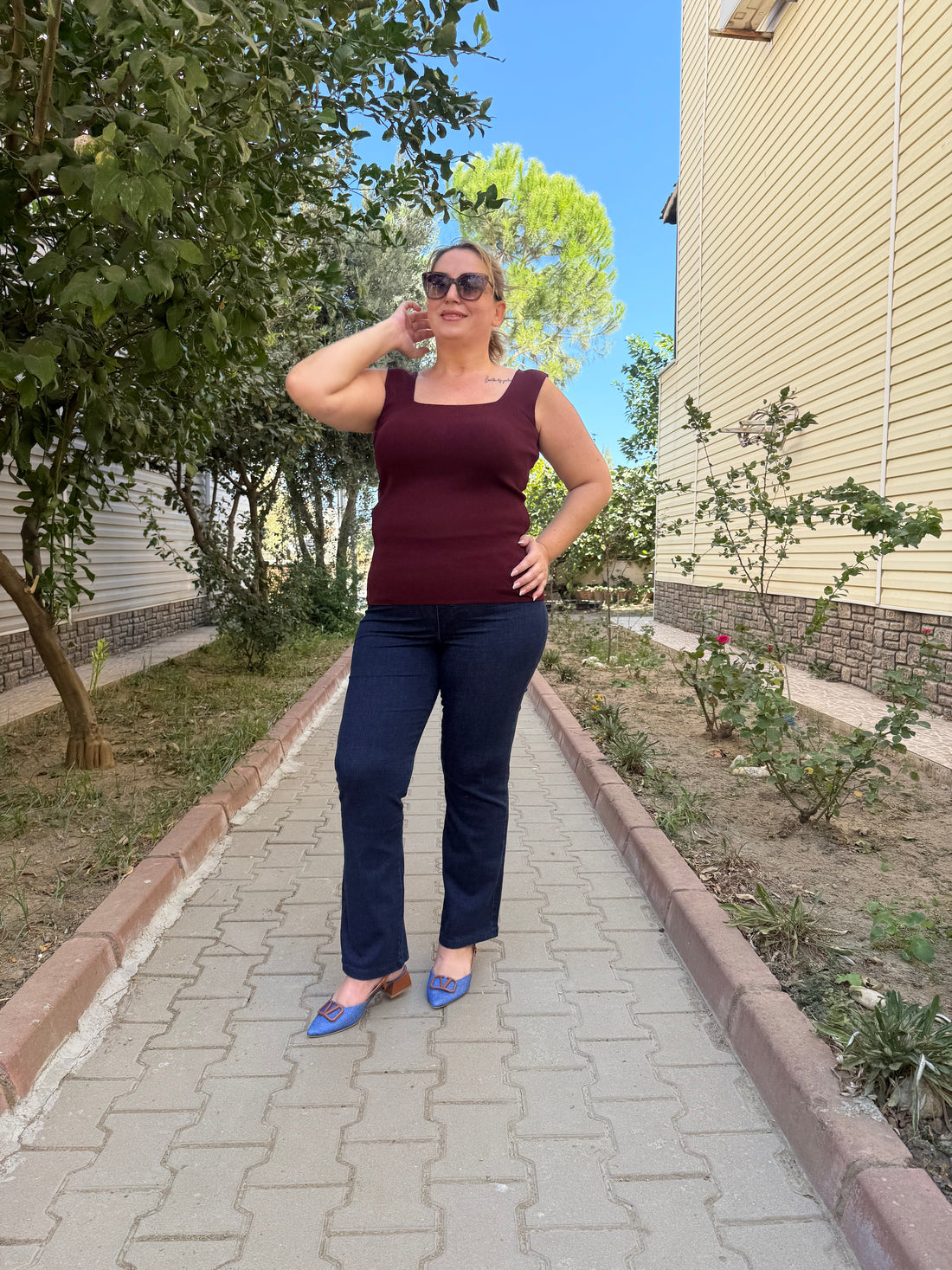 Boru Paça Lacivert Kot Pantolon