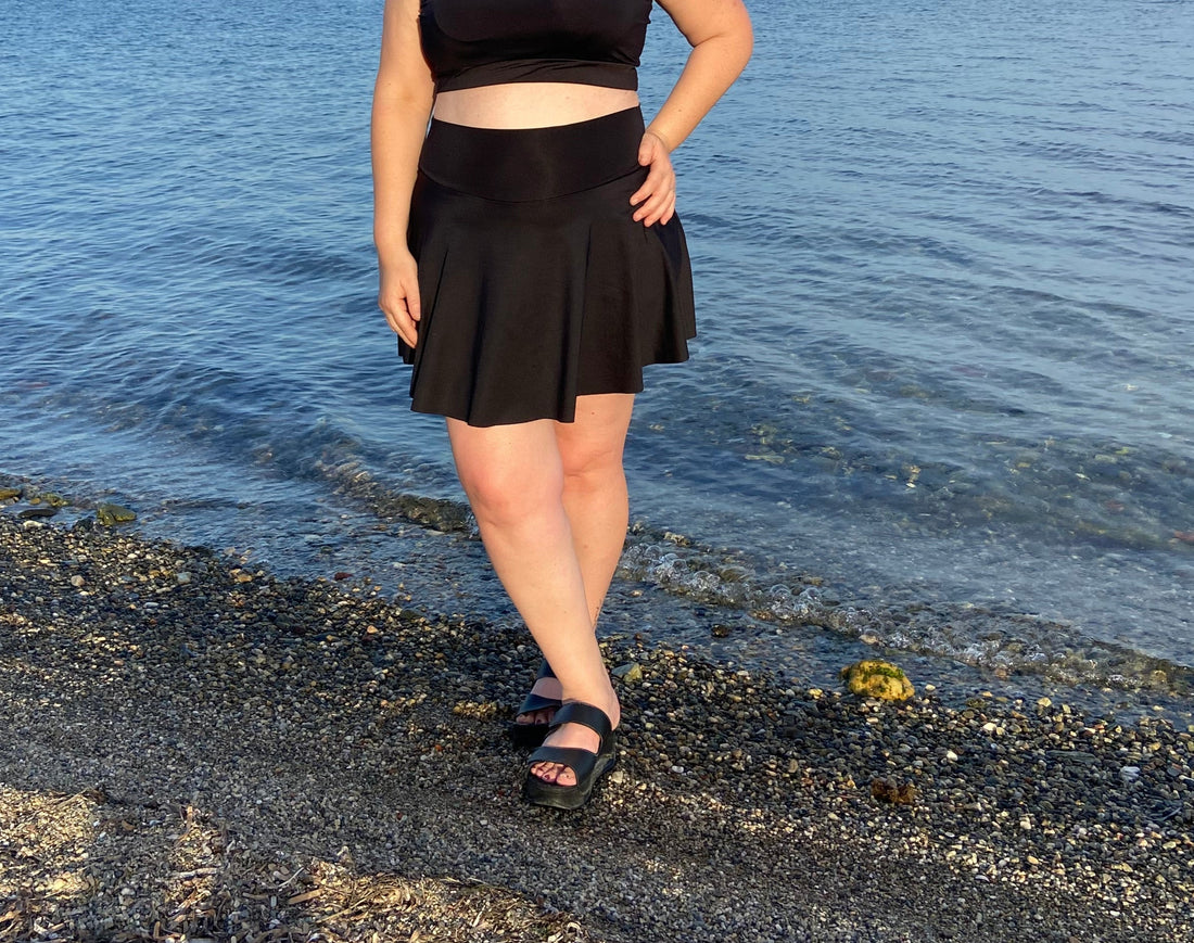 ŞORT ETEKLİ SİYAH İKİLİ TAKIM MAYO