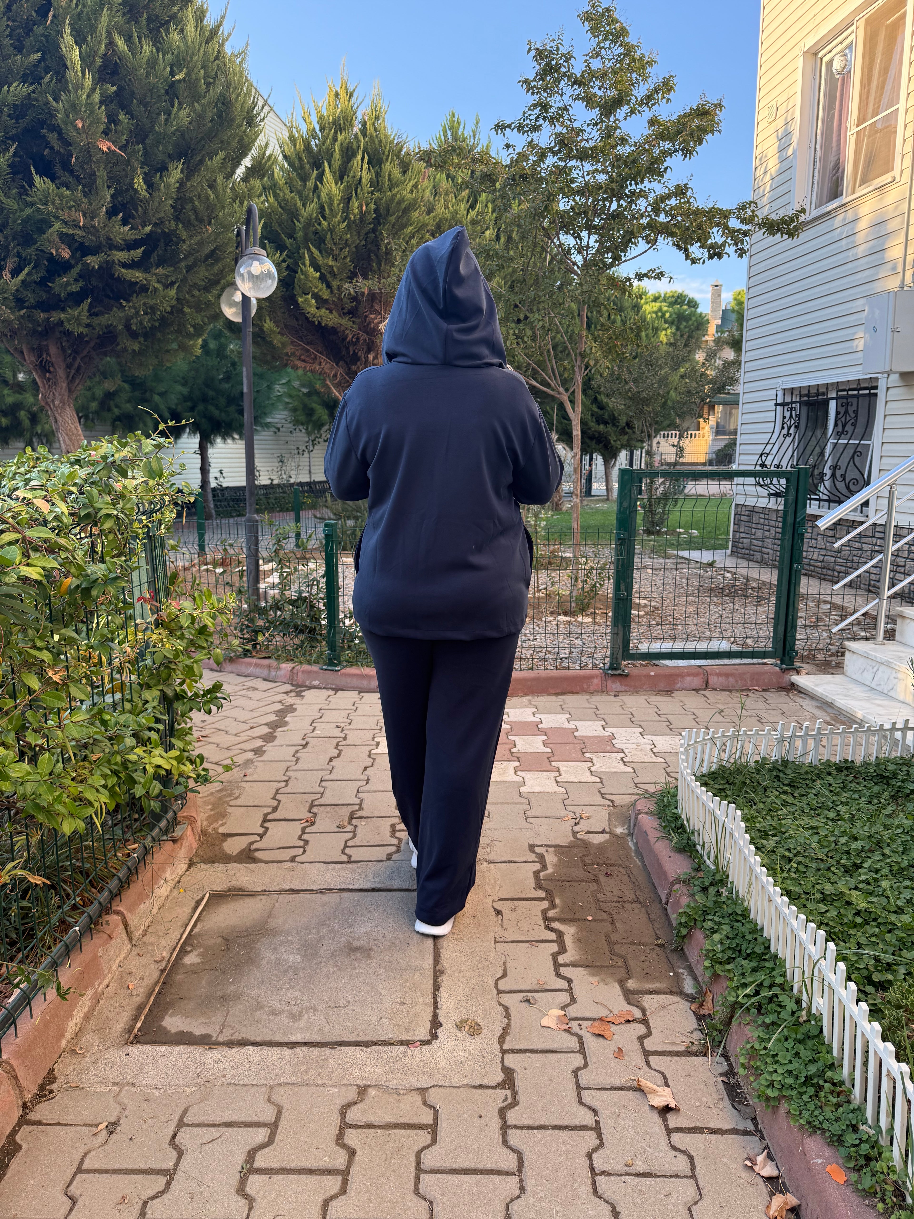 Kadın Oysho Kumaş Lacivert Eşofman Takımı