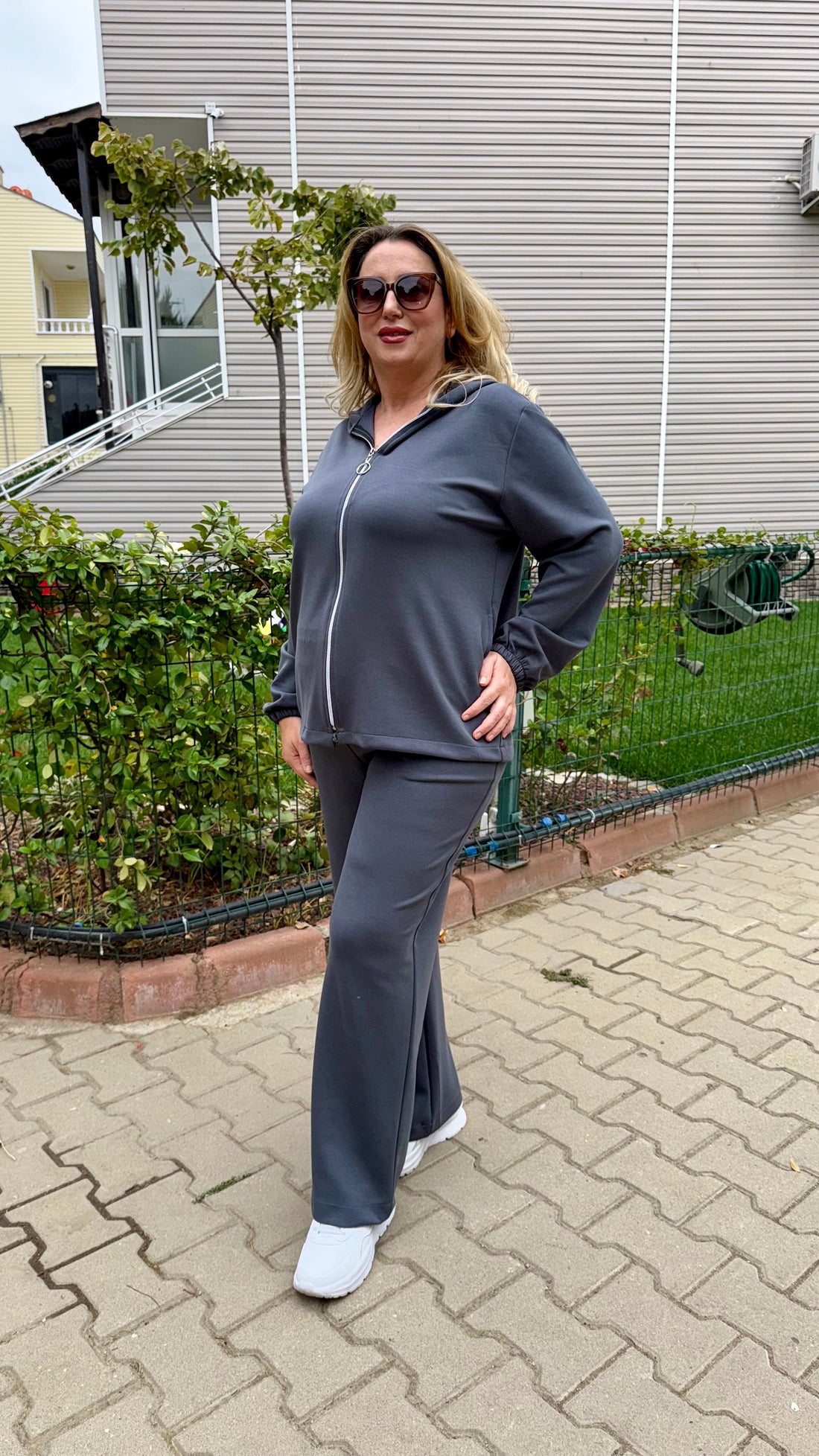 Kadın Oysho Kumaş Gri Eşofman Takımı