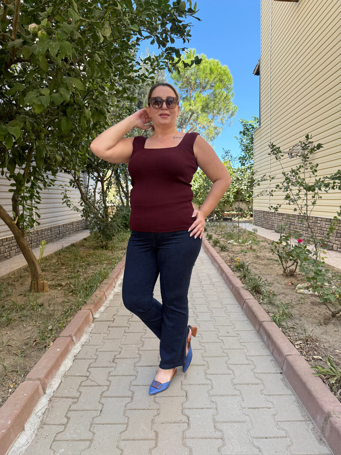 Boru Paça Lacivert Kot Pantolon