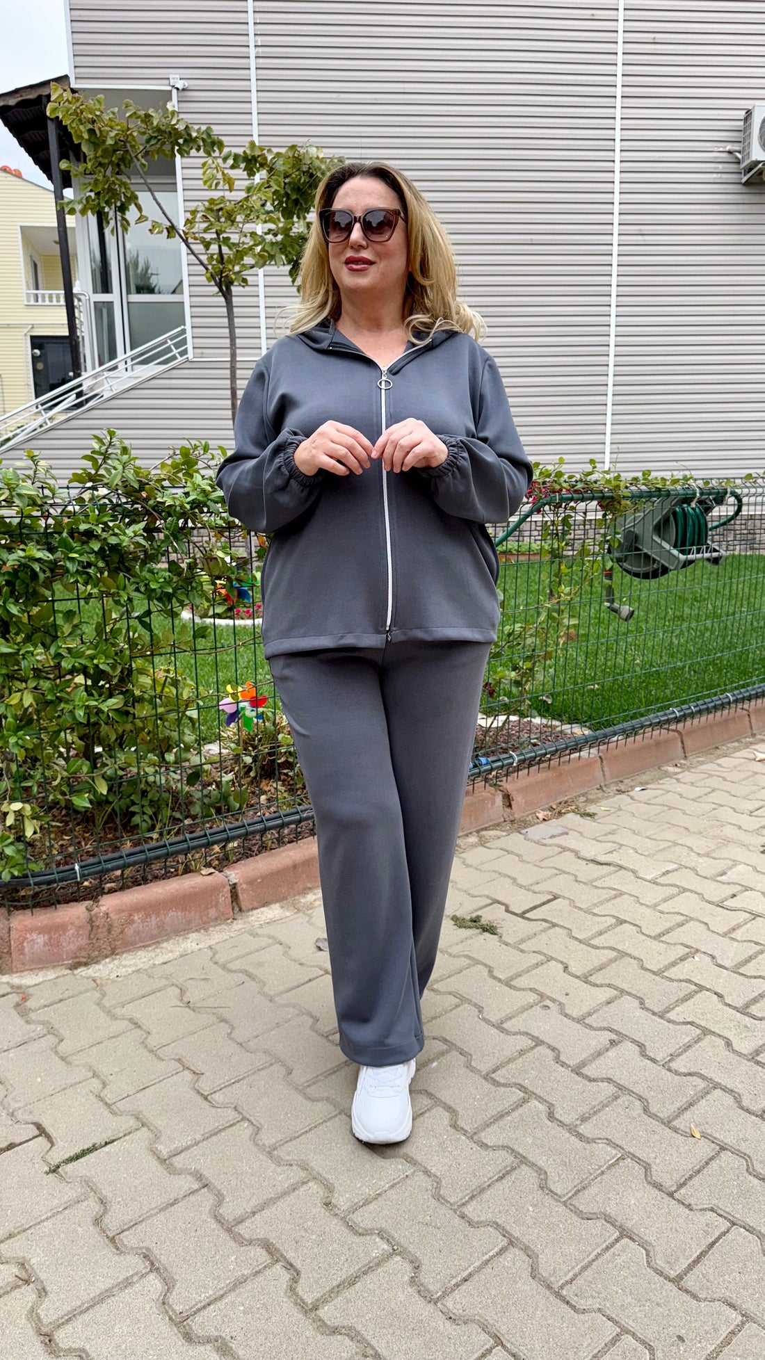 Kadın Oysho Kumaş Gri Eşofman Takımı