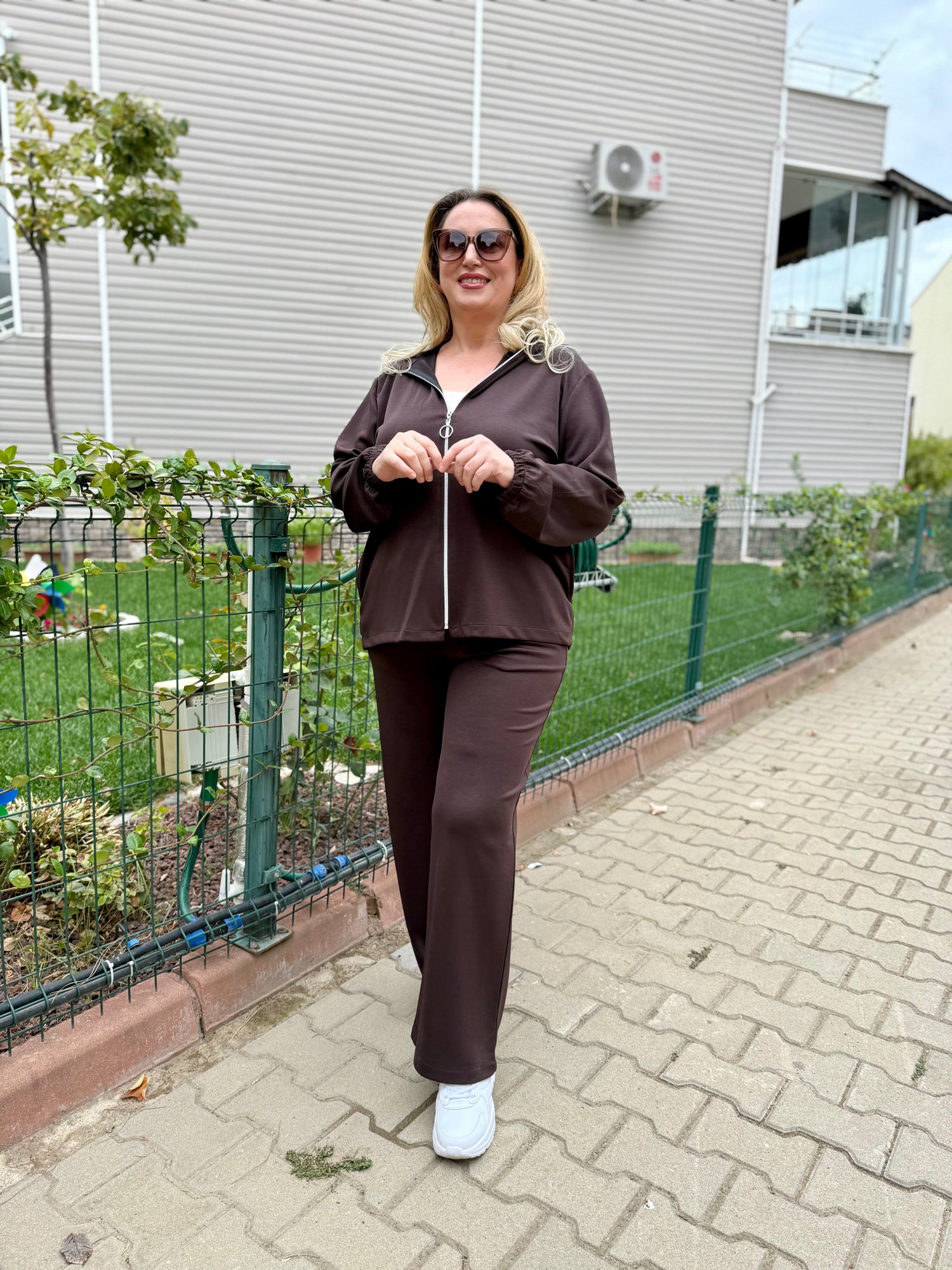 Kadın Oysho Kumaş Kahve Eşofman Takımı