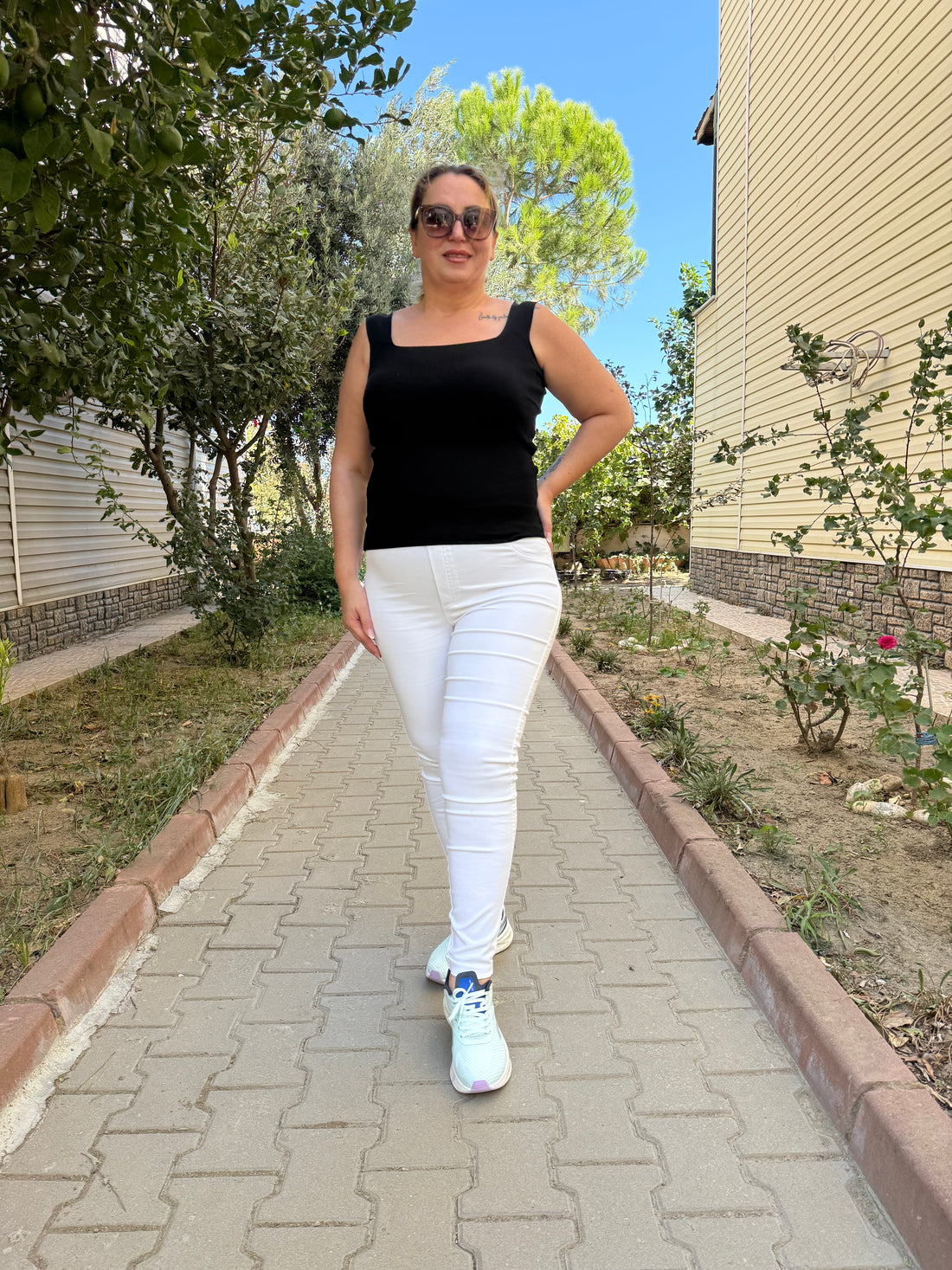 Streç Beyaz Kot Pantolon
