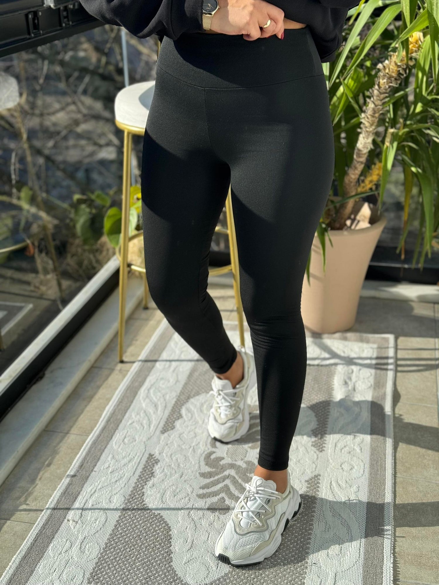 Yüksek Bel Toparlayıcı Süper Fit Tayt – Siyah