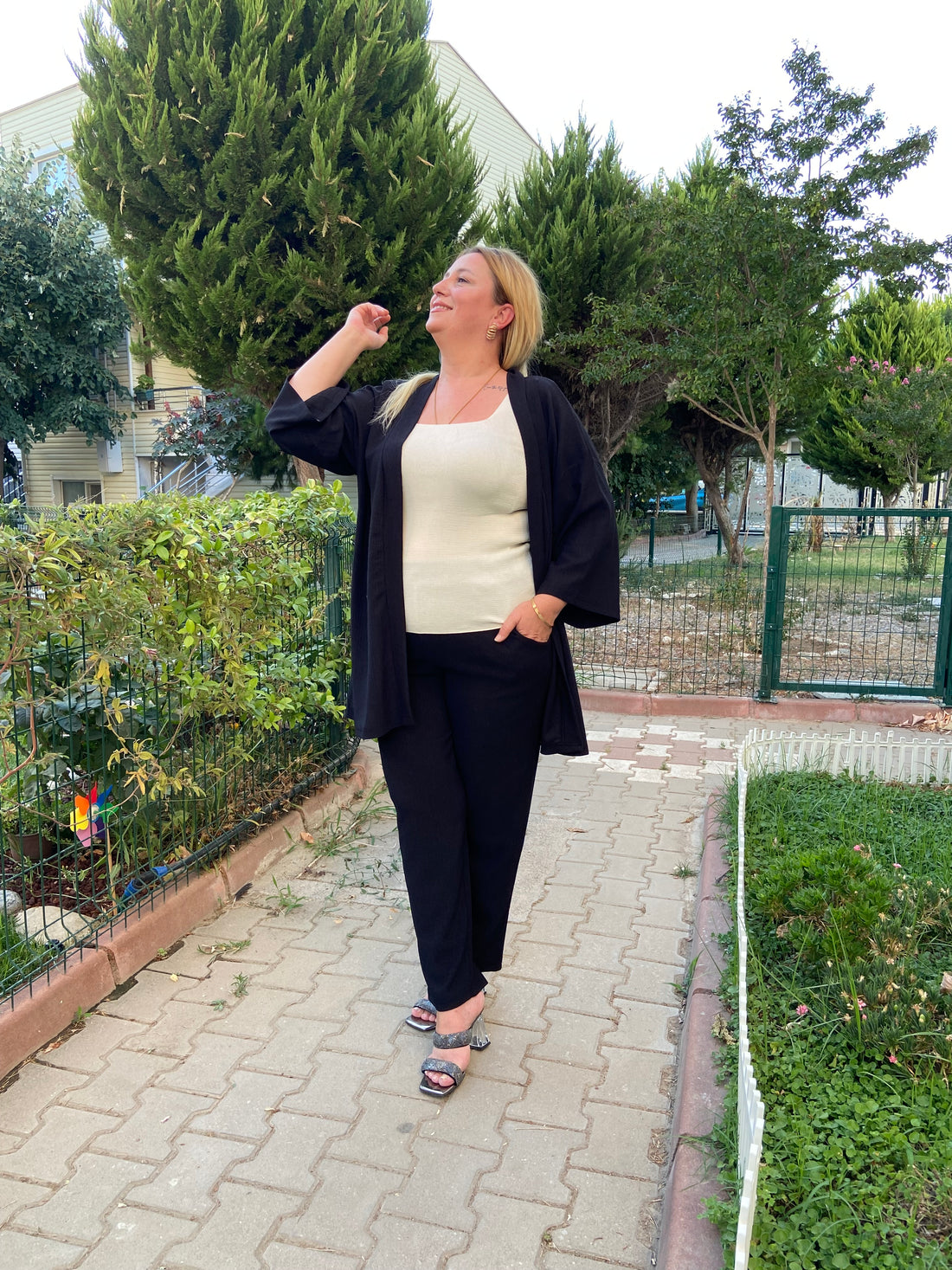 Üçlü Siyah kimono Takım