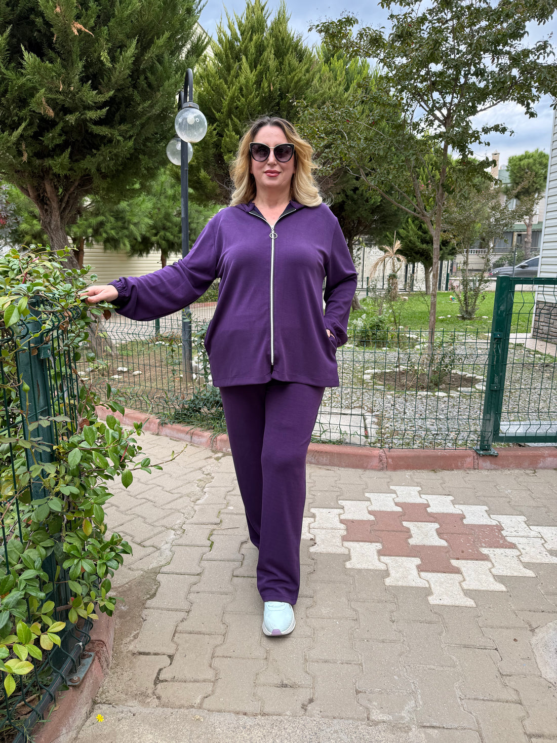 Kadın Oysho Kumaş Mor Eşofman Takımı