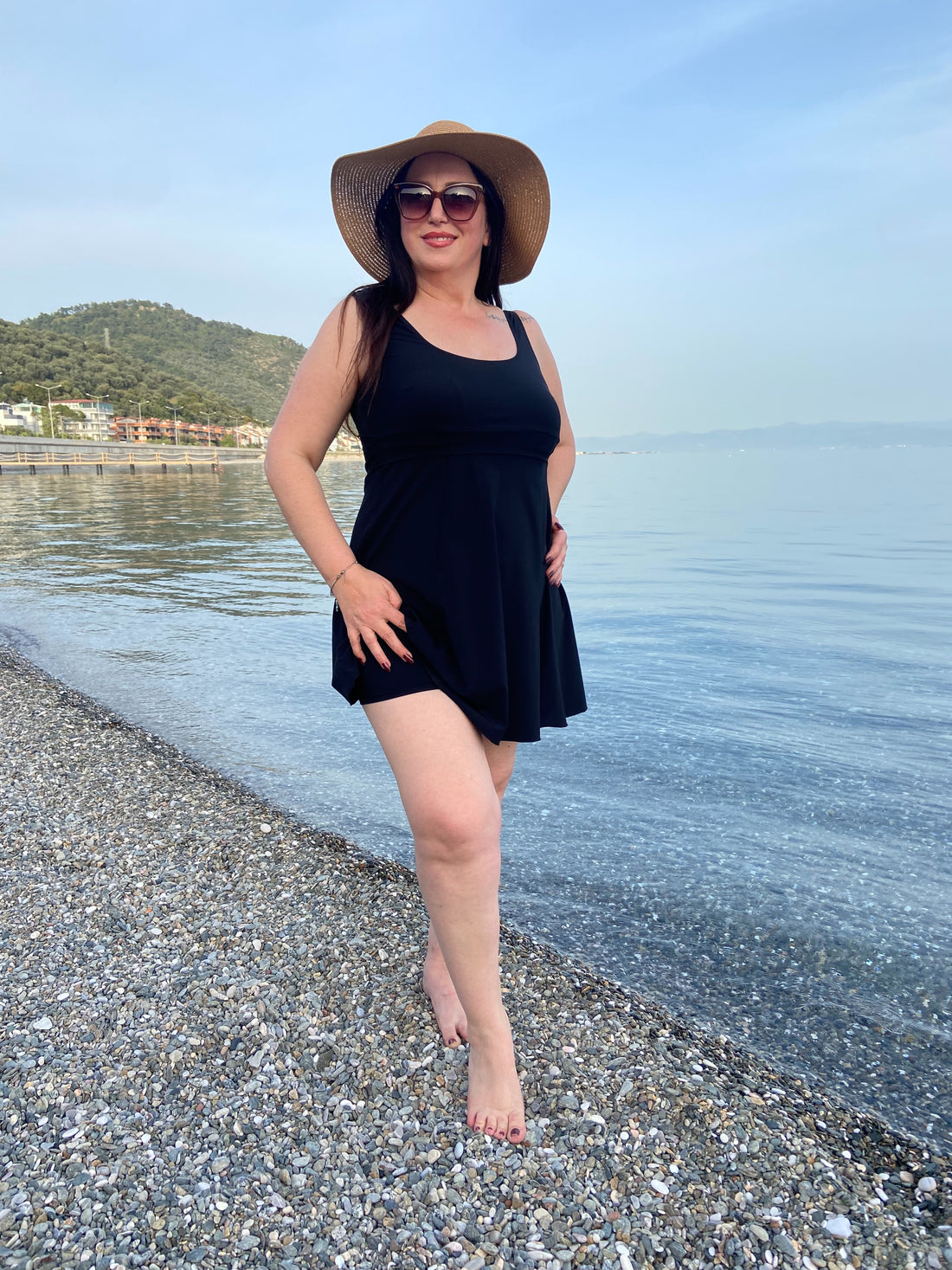 ŞORTLU SİYAH ELBİSE MAYO