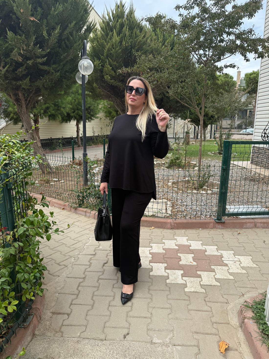Rahat &amp; Şık İki İplik Penye Takım – Siyah