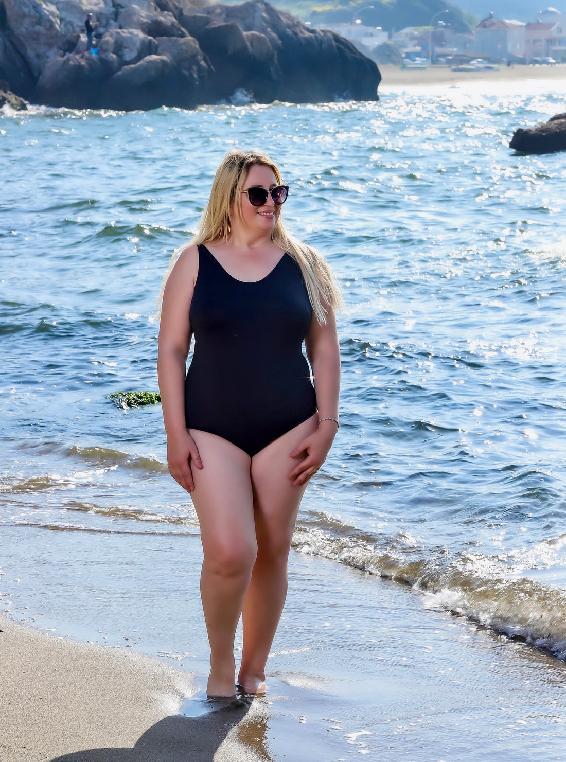 Büyük Beden Kadın Siyah Düz Basic Mayo